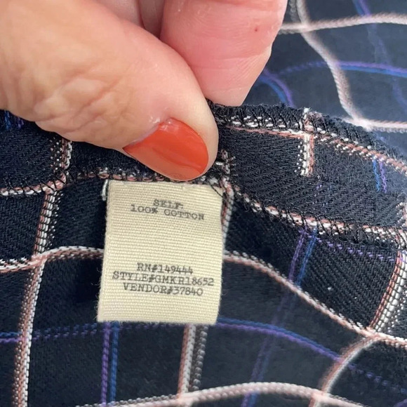 Gimmicks by BKE plaid embellished long jacket Blazer Navy Women’s size S - Picture 12 of 12